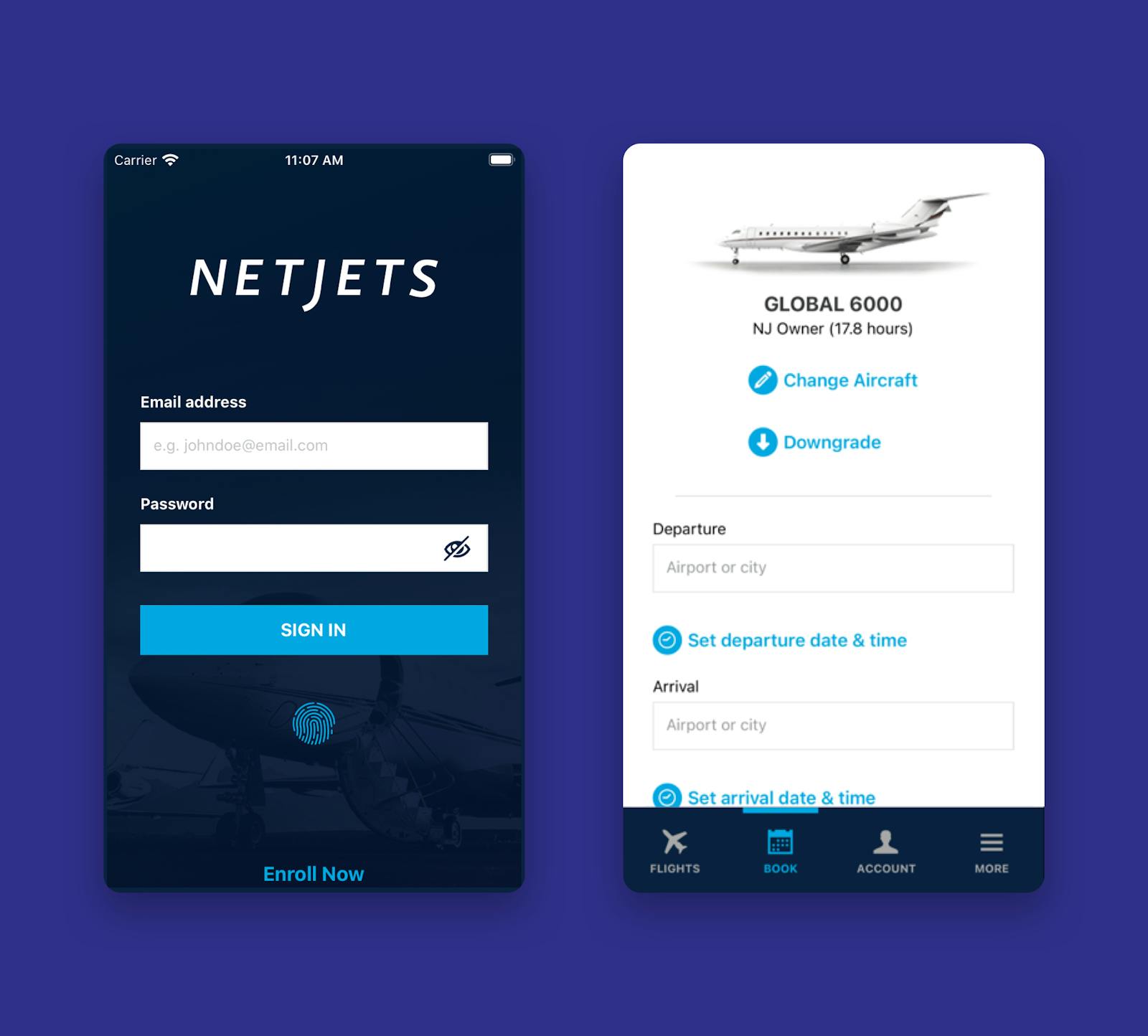 netjets app screenshot