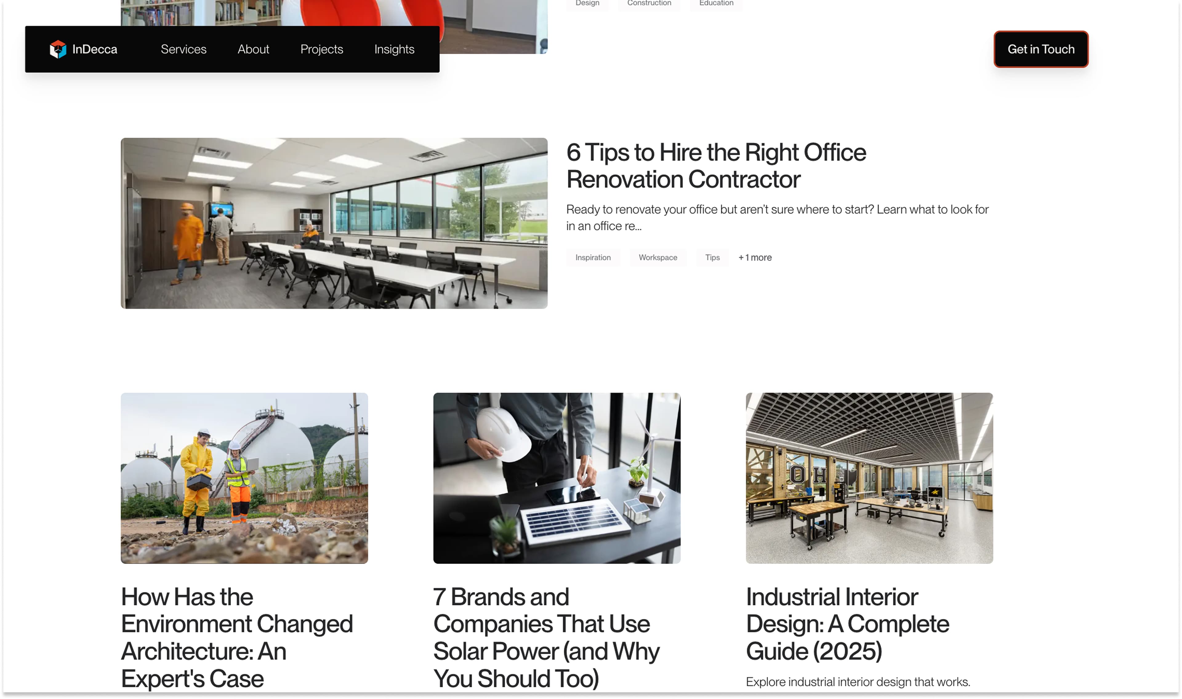 Snapshot of InDecca's website