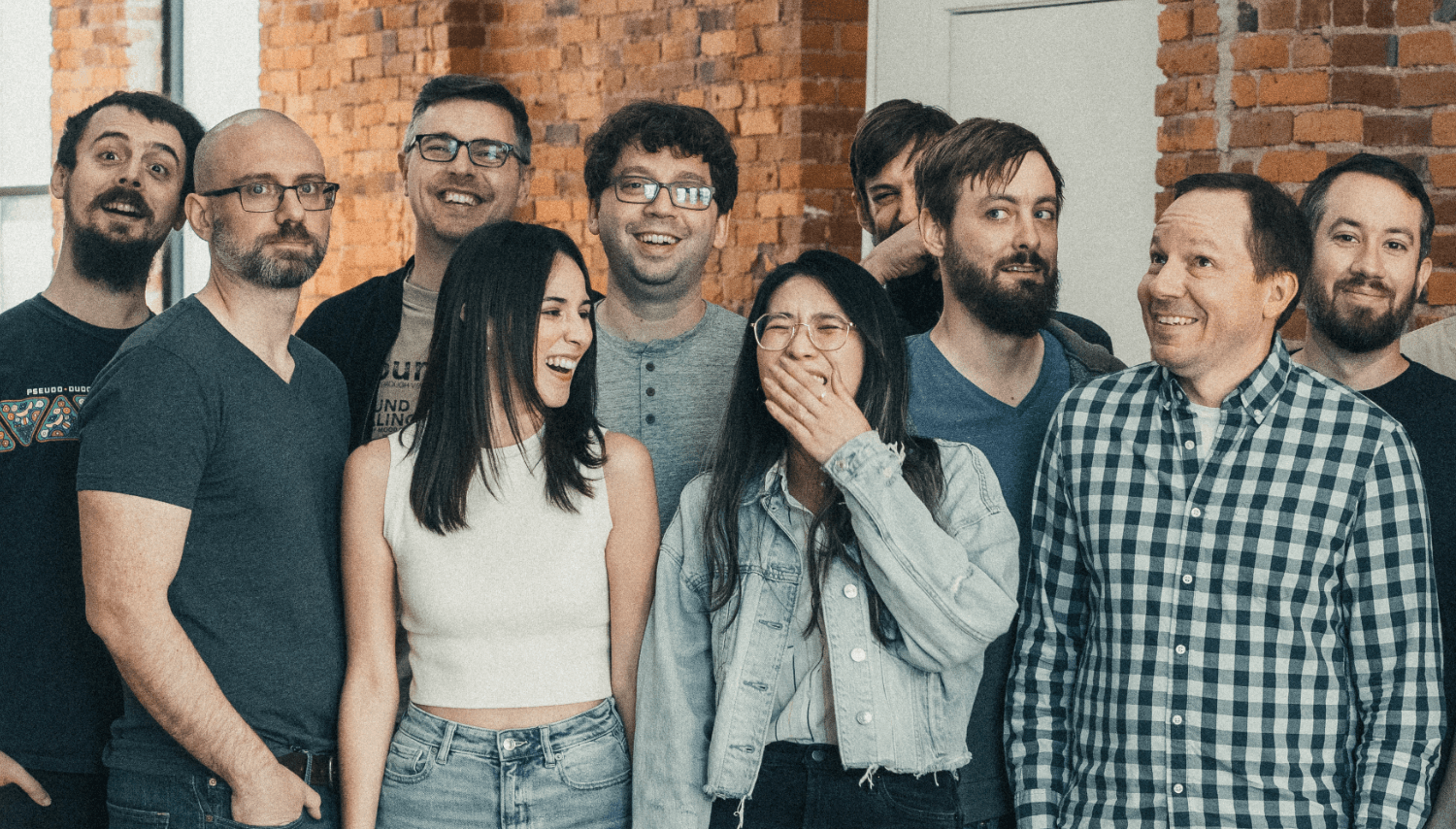 Group of coworkers laughing